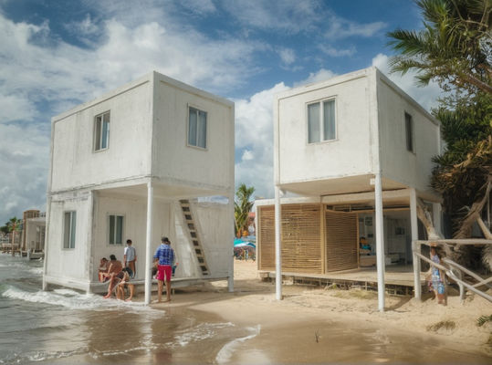 Modular Prefab Sandwich Panel House Prefabricated Metal Houses With 75mm Rock Wool Insulation Wall