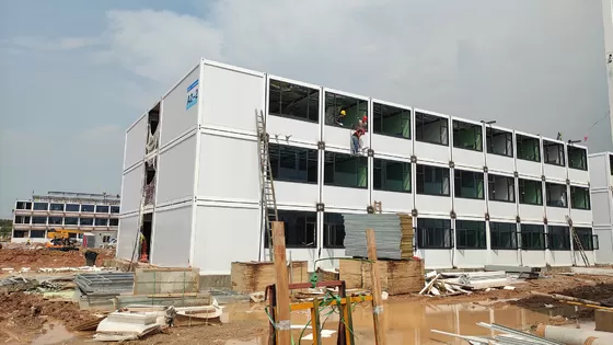 BOX SPACE Prefabricated Fully Equipped Stackable Glass Wall Portable Homes Container Prefab Hotel House