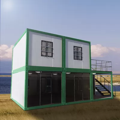 Double Layer Prefabricated Container House Fabricated Portable Apartment