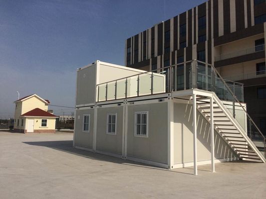 Prefab Flat Pack Container House Rock Wool Insulation Sandwich Panel Homes