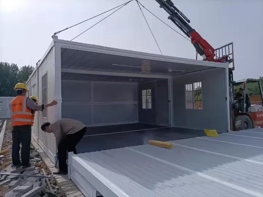 Temporary Fold Out Container Homes , 20ft Prefab Tiny Flat Pack Container Homes