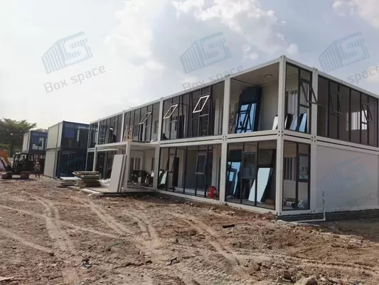 Light Steel Frame Prefab Container Office, Cheap Ready To Ship Steel Prefab Buildings, Shipping Container Prefab