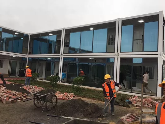 Wind Resistant Flat Pack Site Cabins Detachable 20ft Office Container House